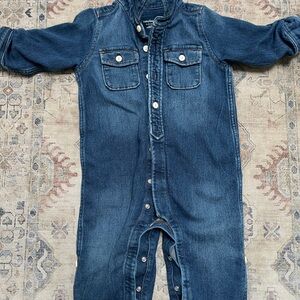 🍀2/&10 Baby Gap Denim One Piece Blue Jumpsuit Coverall